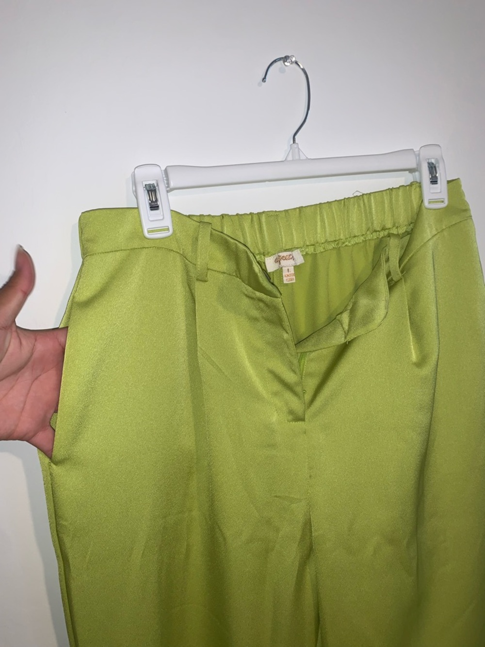 Women's Lime Green Three-Piece Pant Set with Belt - Picture 11 of 13